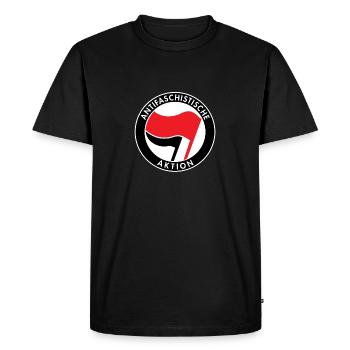 Antifaschistische Aktion, Antifa Logo, Flaggen - Männer Premium Bio T-Shirt - Schwarz - Vorne - Nico (187cm)