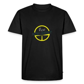 Typographie New New Jersey - T-shirt Premium bio Homme - noir - Devant - Nico (187cm)