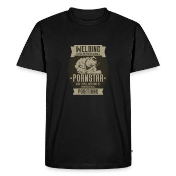 Soudeur Welder Profession Soudage - T-shirt Premium bio Homme - noir - Devant - Nico (187cm)