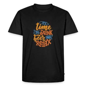 It's Time To Drink Beer And Relax - Men's Premium Organic T-Shirt - black - Front - Nico (187cm)