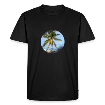 Malediven Palme - Männer Premium Bio T-Shirt - Schwarz - Vorne - Nico (187cm)