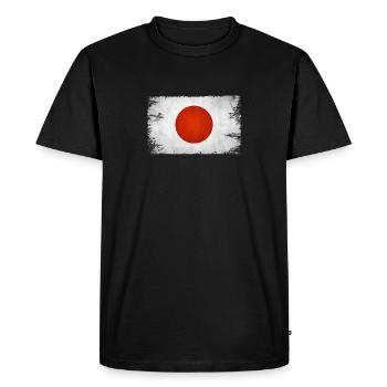 Drapeau Japon Noir Vintage Asie Soleil Levant Pays J - T-shirt Premium bio Homme - noir - Devant - Nico (187cm)