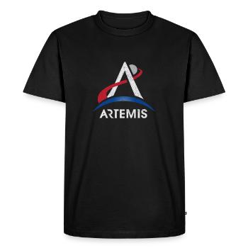 Artemis Programm Logo Mond Mars Raum Nasa Lunar Mi. - Männer Premium Bio T-Shirt - Schwarz - Vorne - Nico (187cm)