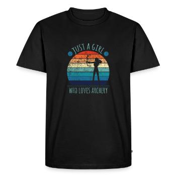 Archer Shirt Just A Girl Who Loves Archery Hunting - Men's Premium Organic T-Shirt - black - Front - Nico (187cm)