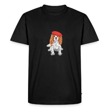 Cavalier King Hatted - Men's Premium Organic T-Shirt - black - Front - Nico (187cm)