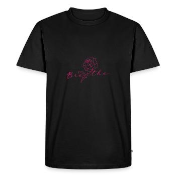 Tatouage rose - T-shirt Premium bio Homme - noir - Devant - Nico (187cm)