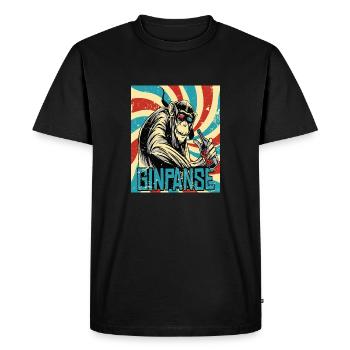 Retro ginpanse monkey - Men's Premium Organic T-Shirt - black - Front - Nico (187cm)