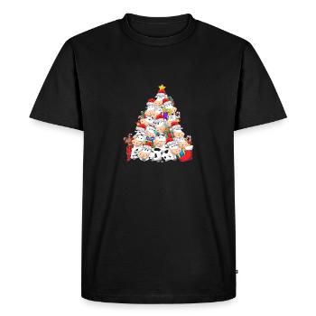 Kuh Weihnachten Weihnachtsbaum Weihnachtsmütze Lus - Männer Premium Bio T-Shirt - Schwarz - Vorne - Nico (187cm)