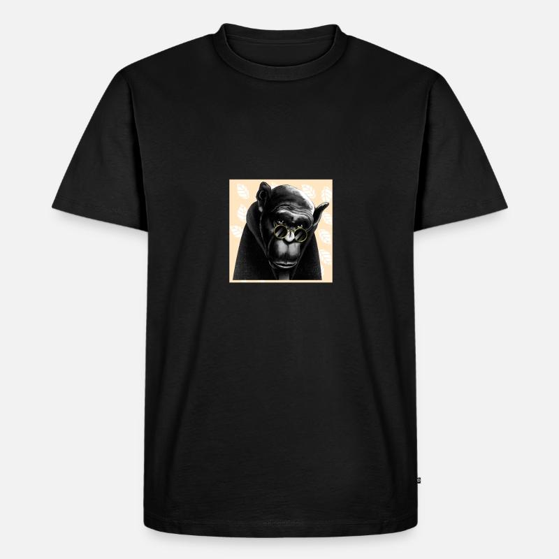 Affe - Zeichnung - Männer Premium Bio T-Shirt - Schwarz