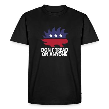 Dont Tread On Anyone Porcupine Libertarian Humor F - Men's Premium Organic T-Shirt - black - Front - Nico (187cm)