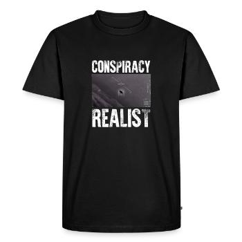 Conspiracy Realist Spaceship UFO Alien Theories Fu - Men's Premium Organic T-Shirt - black - Front - Nico (187cm)