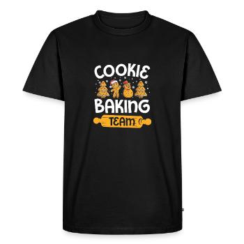 Back Team Bakers Christmas Cookie Baking Gingerbread - Men's Premium Organic T-Shirt - black - Front - Nico (187cm)