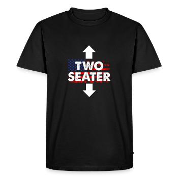 Deux Seater 1Vintage USA Flag Two Seater Arrow Spor - T-shirt Premium bio Homme - noir - Devant - Nico (187cm)