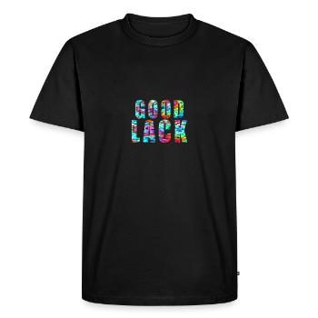 GOOD LACK -Painter Saying - Men's Premium Organic T-Shirt - black - Front - Nico (187cm)