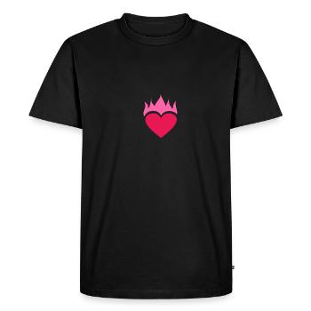 Coeur d'amour chaud flammes cadeau de la saint-valentin - T-shirt Premium bio Homme - noir - Devant - Nico (187cm)