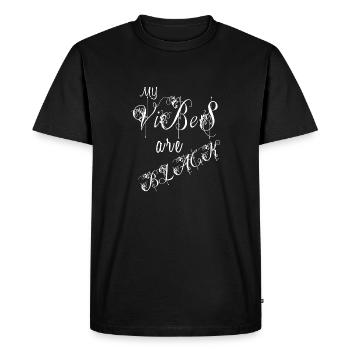 noir dark vibes black trend typographie style - T-shirt Premium bio Homme - noir - Devant - Nico (187cm)