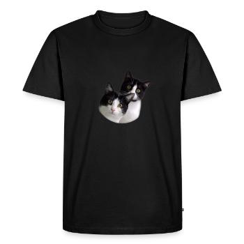 Team Cat - Men's Premium Organic T-Shirt - black - Front - Nico (187cm)
