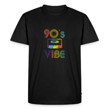 VIBE des années 90 - T-shirt Premium bio Homme - noir - Devant - Nico (187cm)