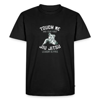 Cadeaux BJJ brésiliens Touch Me First Jiu Jitsu Lesso - T-shirt Premium bio Homme - noir - Devant - Nico (187cm)