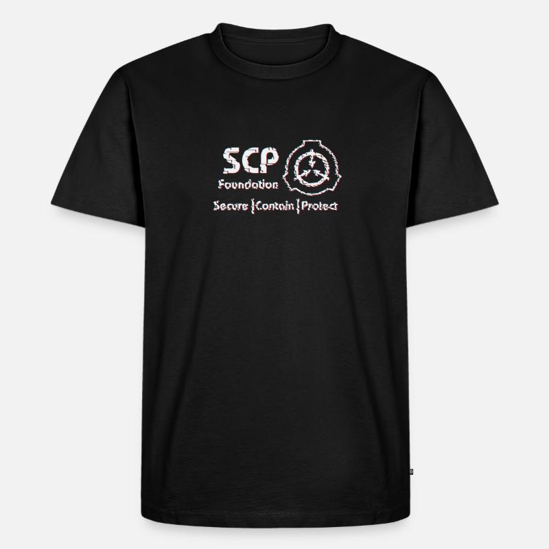 SCP Symbol Glitched Version - Männer Premium Bio T-Shirt - Schwarz