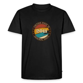 10e anniversaire Vintage 10 ans fabriqué en 2011 Gi - T-shirt Premium bio Homme - noir - Devant - Nico (187cm)