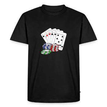 Poker Poker Pokerface jeu de cartes - T-shirt Premium bio Homme - noir - Devant - Nico (187cm)
