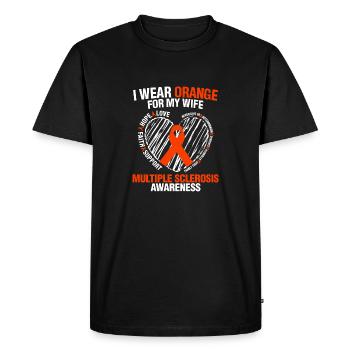 Multiple Sclerosis Awareness I Wear Orange For My - Men's Premium Organic T-Shirt - black - Front - Nico (187cm)