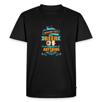 Amusant avec de la bière - T-shirt Premium bio Homme - noir - Devant - Nico (187cm)