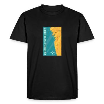Camino Portugues Camino de Santiago Portugal hiking trail - Men's Premium Organic T-Shirt - black - Front - Nico (187cm)
