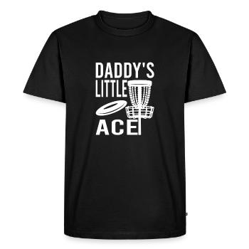 Daddy's Little Ace Disc Golf Talent Sports Nerd - Men's Premium Organic T-Shirt - black - Front - Nico (187cm)