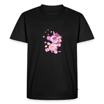 Bébé Licorne - Bébé Unicorn - T-shirt Premium bio Homme - noir - Devant - Nico (187cm)