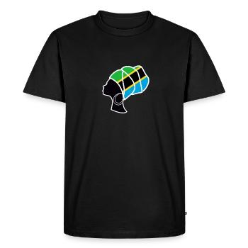 Tanzania Woman Head Piece - Men's Premium Organic T-Shirt - black - Front - Nico (187cm)