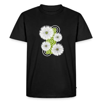 fleurs Marguerites fleurs blanches fleurs jardin printemps - T-shirt Premium bio Homme - noir - Devant - Nico (187cm)