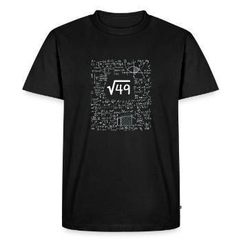 Enfants Racine Carrée De 49 Cadeau D'anniversaire 7 Ans - T-shirt Premium bio Homme - noir - Devant - Nico (187cm)