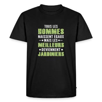 homme humour jardinier / meilleur jardinier - T-shirt Premium bio Homme - noir - Devant - Nico (187cm)