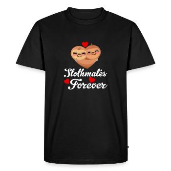 Slothmates For Life Cute Sloth Saint-Valentin - T-shirt Premium bio Homme - noir - Devant - Nico (187cm)