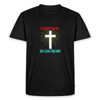 Jésus-Christ Pâques Vendredi saint - T-shirt Premium bio Homme - noir - Devant - Nico (187cm)