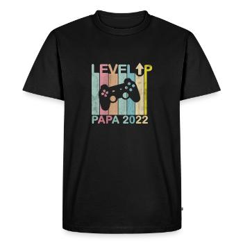 Homme Papa 2022 Futurs Parents Level Up Joueur - T-shirt Premium bio Homme - noir - Devant - Nico (187cm)