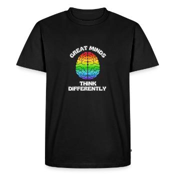 Les grands esprits pensent différemment - T-shirt Premium bio Homme - noir - Devant - Nico (187cm)