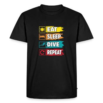 Eat sleep Dive répéter la plongée sous-marine - T-shirt Premium bio Homme - noir - Devant - Nico (187cm)