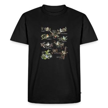 Oiseaux de jardin merle merle mésange Zaunkönig Moineau Stieglitz - T-shirt Premium bio Homme - noir - Devant - Nico (187cm)