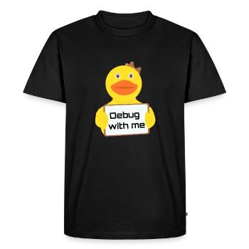Rubber Duck - Gomme - Debug with me - T-shirt Premium bio Homme - noir - Devant - Nico (187cm)