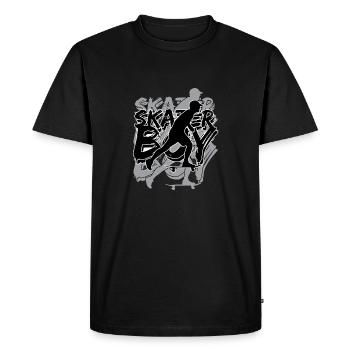 Skater Homme Skateboard Plage - T-shirt Premium bio Homme - noir - Devant - Nico (187cm)