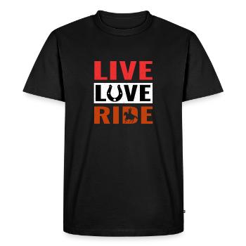 Amoureux du cheval, cheval horse. Love Horses - T-shirt Premium bio Homme - noir - Devant - Nico (187cm)