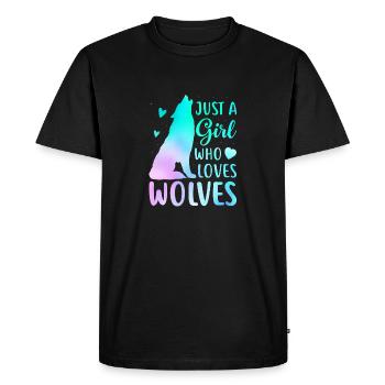 Juste une fille qui aime les loups drôles femmes wolf amour - T-shirt Premium bio Homme - noir - Devant - Nico (187cm)