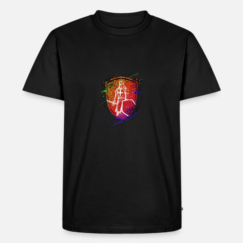 Schild Ritter Templer Krieger - Männer Premium Bio T-Shirt - Schwarz