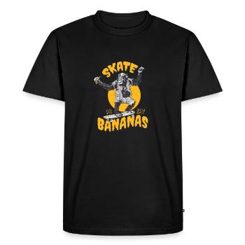 Monkey Skate or eat Bananas for Skategirls and Boy - T-shirt Premium bio Homme - noir - Devant - Nico (187cm)