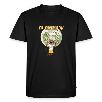 Trading the stock To the Moon Apes Meme Bourse - T-shirt Premium bio Homme - noir - Devant - Nico (187cm)