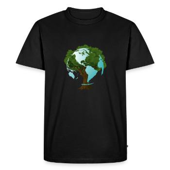 LA TERRE - T-shirt Premium bio Homme - noir - Devant - Nico (187cm)
