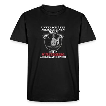 Ne jamais sous-estimer un homme du Wurtemberg - T-shirt Premium bio Homme - noir - Devant - Nico (187cm)